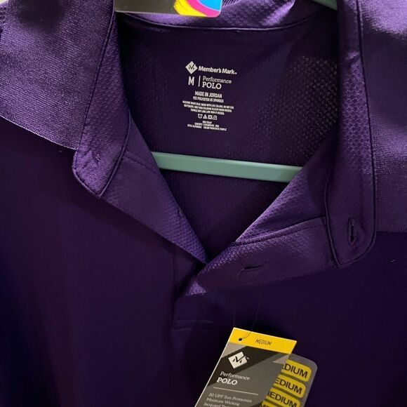 NWT Members Mark Men's Purple Polo Shirt Sizee Medium #223 - Picture 2 of 4